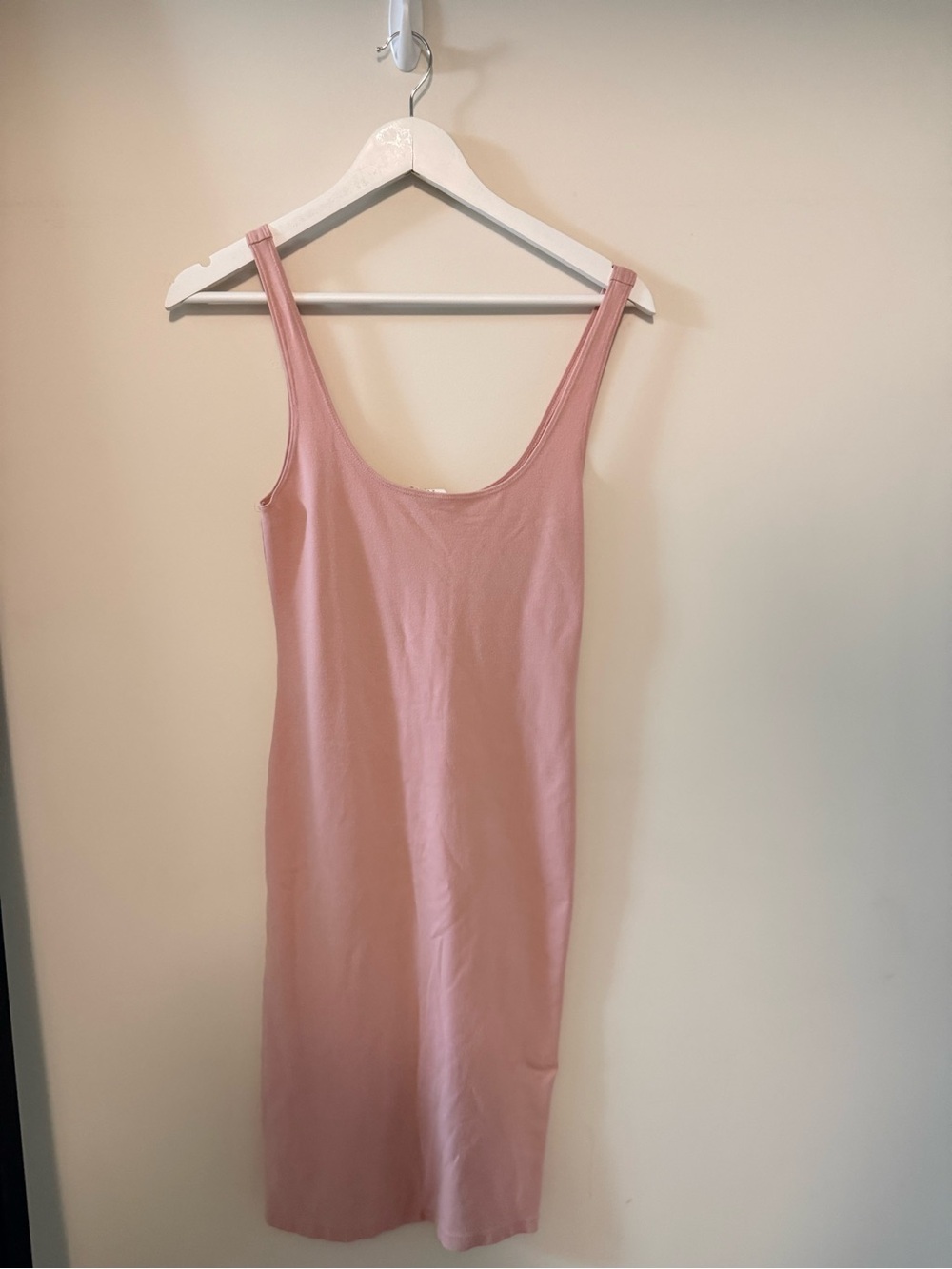 Forever 21 Women’s Slim Scoop Neck Midi Dress - Dusty Pink Size Medium